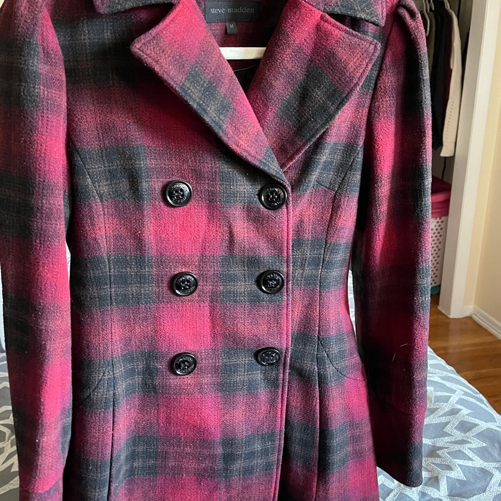 Steve Madden black & red women’s coat - Picture 9 of 16